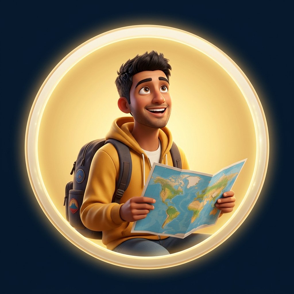 Male student with map dreaming about studying abroad through StudyReign